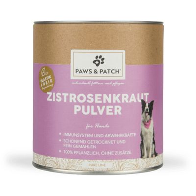 Paws & Patch Zistrosenkraut Pulver für Hunde. Plastikfreie Verpackung, stärkt Immunsystem und Abwehrkräfte, schonend getrocknet, fein gemahlen, 100% pflanzlich, ohne Zusätze.