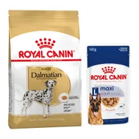 Royal Canin Breed Dry Dog Food + Royal Canin Wet Dog Food - 15% Off! * - Dalmatian Adult (12kg) + Maxi Adult in Gravy (10 x 140g)