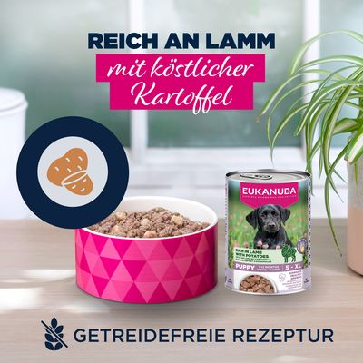Eukanuba Puppy Reich an Lamm mit Kartoffeln