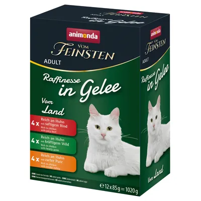 animonda vom Feinsten Adult Raffinesse in Gelee 12 x 85 g - Mixpaket Varietäten vom Land (3 Sorten)