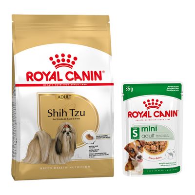 Royal Canin Breed pienso para perros + comida húmeda: ¡15 % de descuento! - Shih Tzu Adult (7,5 kg) + Mini Adult en salsa (12 x 85 g)