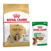 Royal Canin Breed Dry Dog Food + Royal Canin Wet Dog Food - 15% Off! * - Shih Tzu Adult (7.5kg) + Mini Adult in Gravy (12 x 85g)