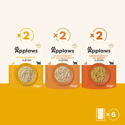 Applaws Pouch пробный пакет с бульоном, 6 x 70 г - Ассорти с тунцом (3 варианта)