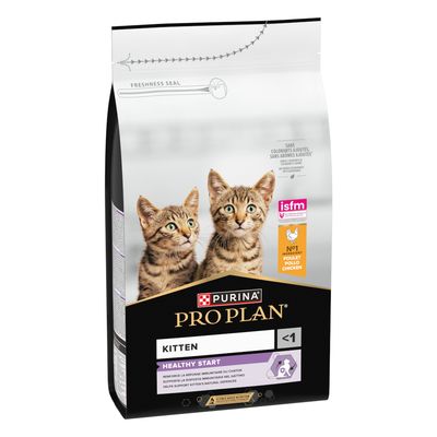 Purina Pro Plan Kitten torrfoder, Healthy Start, med kyckling som huvudingrediens, lämpligt för katter under 1 år.