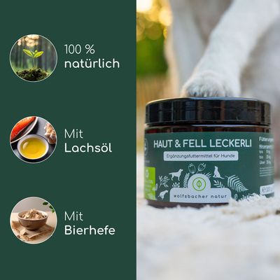 Wolfsbacher Natur Leckerli Haut & Fell