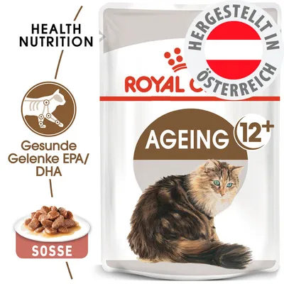 Royal Canin Ageing 12+ in Soße, gesunde Gelenke EPA/DHA, Health Nutrition, hergestellt in Österreich.