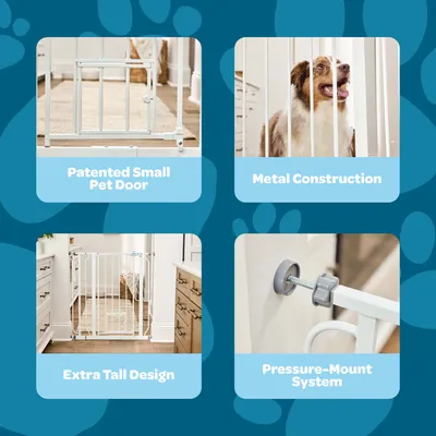 Carlson Extra-High Grid with Small Animal Door - 75 - 90cm (W) - White