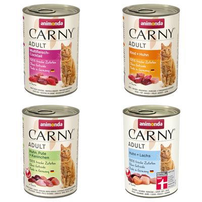 Mix-Sparpaket animonda Carny Adult 12 x 400 g Mix Gourmet-Auswahl (4 Sorten gemischt)