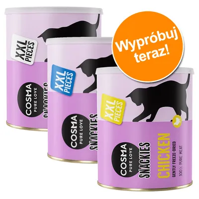 Pakiet Cosma snackies XXL Maxi Tube Przysmak liofilizowany, 3 tubki Pakiet Cosma snackies XXL Maxi Tube Przysmak liofilizowany, 3 tubki