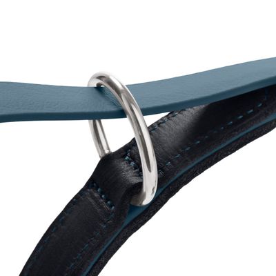 HUNTER Adjustable Lead Wolmar - BioThane® x Leather - Blue-Grey/Black