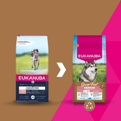 Eukanuba Grain Free Senior Large & Giant с морска риба - 12 кг
