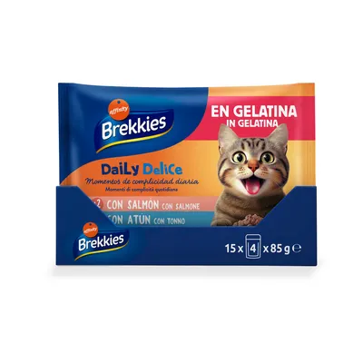 Brekkies Daily Delice 4 x 85 g - Pui & Curcan