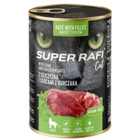 Rafi Cat Super 24 x 400 g - Selvaggina e cuori di pollo