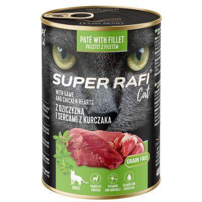 Rafi Cat Super 12 x 400 g Corazones de venado y de pollo