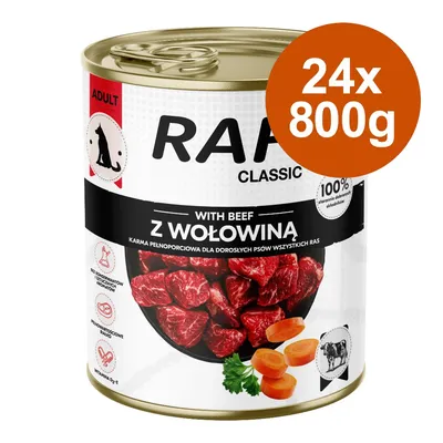 Voordeelverpakking Rafi Dog Classic 24 x 800 g Kalkoen: