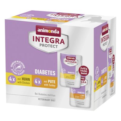animonda Integra Protect Adult Diabetes 24 x 85 g Mixpaket (12 x Huhn / 12 x Pute)