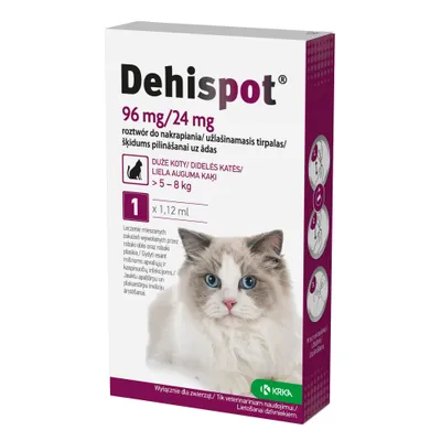 Dehispot Spot-On dla kotów, 5 - 8 kg - 1 x 1,12 ml Dehispot Spot-On dla kotów, 5 - 8 kg - 1 x 1,12 ml