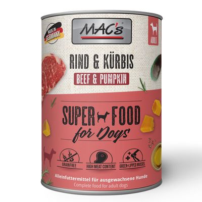 Sparpaket MAC's Adult 12 x 800 g Rind & Kürbis