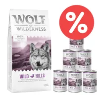 Wolf of Wilderness 12 kg Trockenfutter + 6 x 400 g Nassfutter - Adult Blue River Fisch (12 kg + 6 x 400 g)