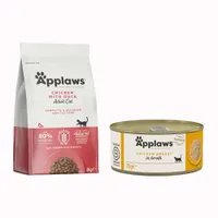 Provalo! Set prova misto Applaws secco + umido - 2 kg Adult Pollo & Anatra + 6 x 70 g in Brodo Petto di Pollo