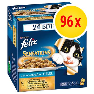 Felix Sensations Maaltijdzakjes Voordeelpakket: 96 x 85 g Gemengd pakket (96 x 85 g)