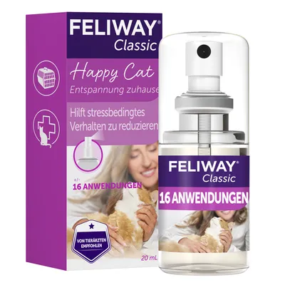 Feliway Classic Happy Cat Spray, hilft stressbedingtes Verhalten zu reduzieren, 20 ml, ca. 16 Anwendungen, von Tierärzten empfohlen. Feliway Classic Happy Cat Spray, hilft stressbedingtes Verhalten zu reduzieren, 20 ml, ca. 16 Anwendungen, von Tierärzten empfohlen.
