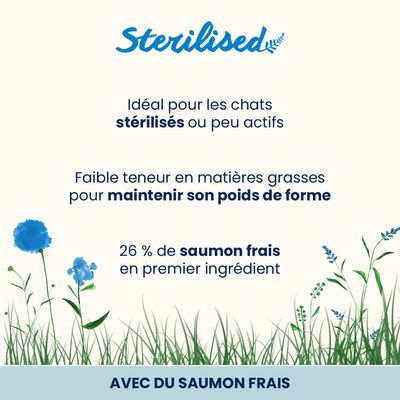Almo Nature Holistic Sterilised saumon, riz pour chat