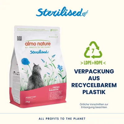 Almo Nature Functional Sterilised Cat Lachs & Reis - Sparpaket: 2 x 2 kg