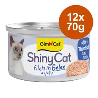 Lot GimCat ShinyCat en gelée 12 x 70 g pour chat - thon, poulet