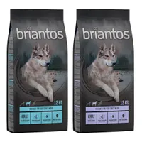 Briantos Sparpaket (2 x Großgebinde) - Mix Adult GETREIDEFREI: Ente + Lachs (2 x 12 kg)