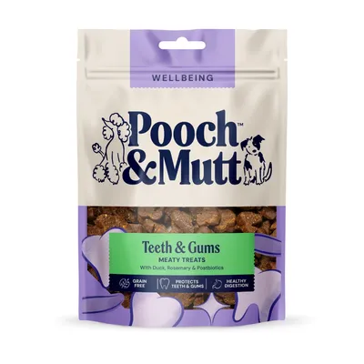 Pooch & Mutt Teeth & Gums Meaty Treats with Duck, Rosemary & Postbiotics - 120g
