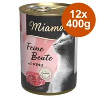 Miamor Feine Beute s hovězím, bez obilovin, s taurinem. Velikost balení: 12x400g.