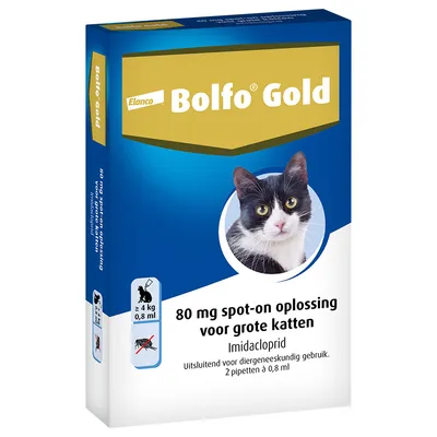Bolfo® Gold 80 voor Katten vanaf 4 kg - 2 pipetten