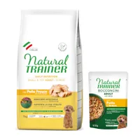 7 kg Natural Trainer Adult Small & Toy + 6 x 100 g passendes Nassfutter gratis! - 7 kg Huhn + 6 x 100 g Huhn