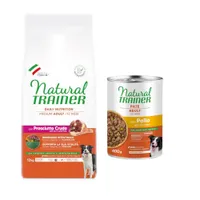 Natural Trainer 12 kg + passendes Nassfutter 2 x 400 g gratis! - Adult Medium mit Prosciutto Crudo + Pate Medium & Maxi Adult mit Huhn