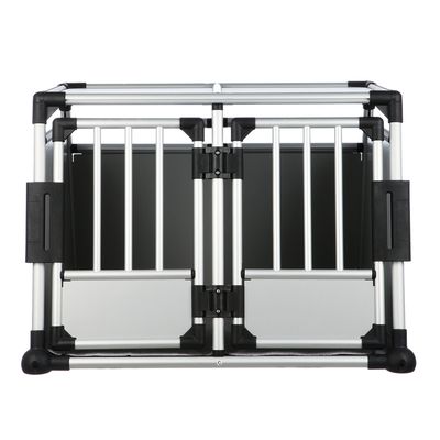 Trixie Aluminium transportbur dubbel Stl. M-L: B 93 x T 88 x H 64 cm