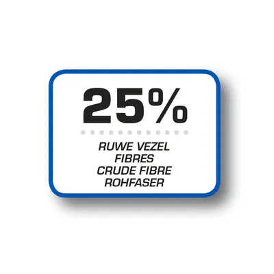 25 % fibres, ruwe vezel, crude fibre, rohfaser