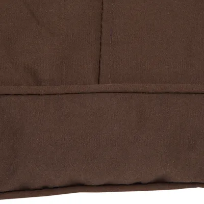 Close-up of brown fabric material with visible seams, possibly part of a pet bed or accessory.