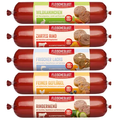 Korzystny pakiet Fleischeslust Classic, 12 x 800 g - Pakiet mieszany I (5 smaków) Korzystny pakiet Fleischeslust Classic, 12 x 800 g - Pakiet mieszany I (5 smaków)