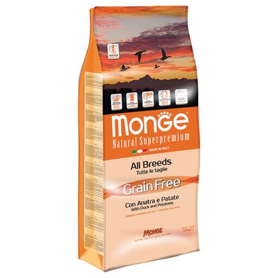 Monge BWild Grain Free All Breeds Adult Anatra con Patate 12 kg