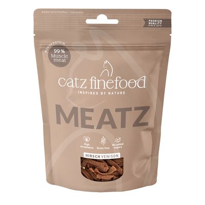 Catz Finefood Meatz Nr. 3 kuracie, monoproteín, vysoká kvalita, bez obilnín, bez testovania na zvieratách, vyrobené vo Švajčiarsku, znovu uzatvárateľné, bez pridaného cukru.