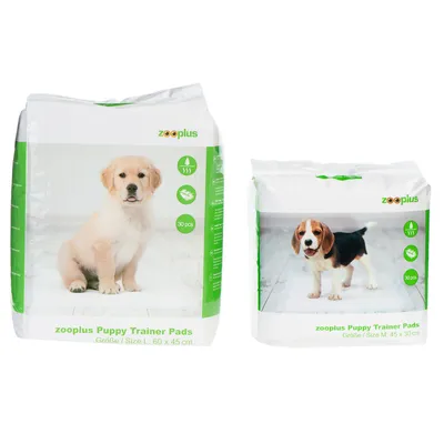 zooplus Puppy Trainer Pads, storlek L: 60 x 45 cm och storlek M: 45 x 30 cm, 30 stycken per förpackning.