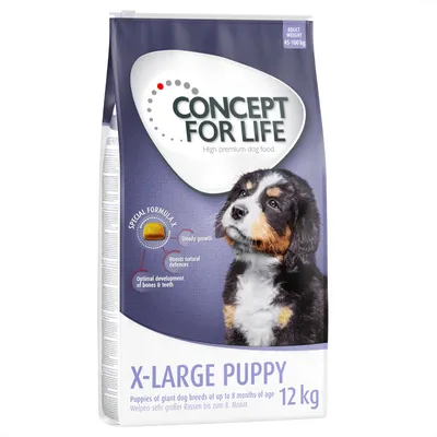 Concept for Life X-Large Puppy, 12 kg. Cuccioli di razze molto grandi fino a 8 mesi. Favorisce crescita, difese naturali e sviluppo di ossa e denti.