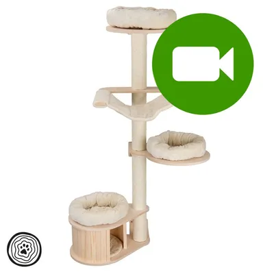 Przycisk odtwarzania wideo. Kliknij tutaj, aby obejrzeć film prezentujący drapak dla kota z trzema legowiskami i domkiem. Przycisk odtwarzania wideo. Kliknij tutaj, aby obejrzeć film prezentujący drapak dla kota z trzema legowiskami i domkiem.