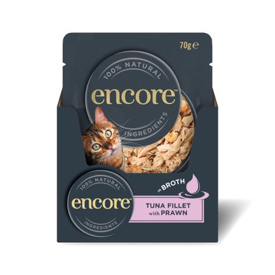 Encore Cat, karma mokra w saszetkach, 16 x 70 g - Tuńczyk i krewetki
