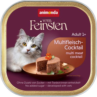 animonda vom Feinsten Multikød-Cocktail Adult 1+, uden tilsat sukker, udviklet sammen med dyrlæger, multikød-cocktail