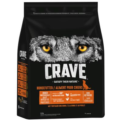 Hergestellt mit 100% natürlichem Huhn, hoher Proteingehalt, ohne Getreide, inspiriert durch die instinktive Ernährung des Hundes.