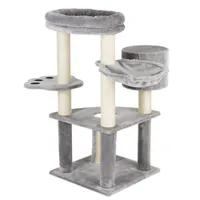 Arbre à chat Tanière d'ours - gris clair + support de fixation universel