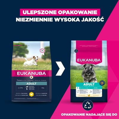 Eukanuba Premium Nutrition Adult Small Breed, kurczak - 2 x 3 kg