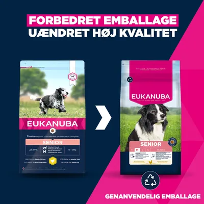 Eukanuba Premium Nutrition Senior Medium Breed Kylling - 15 kg